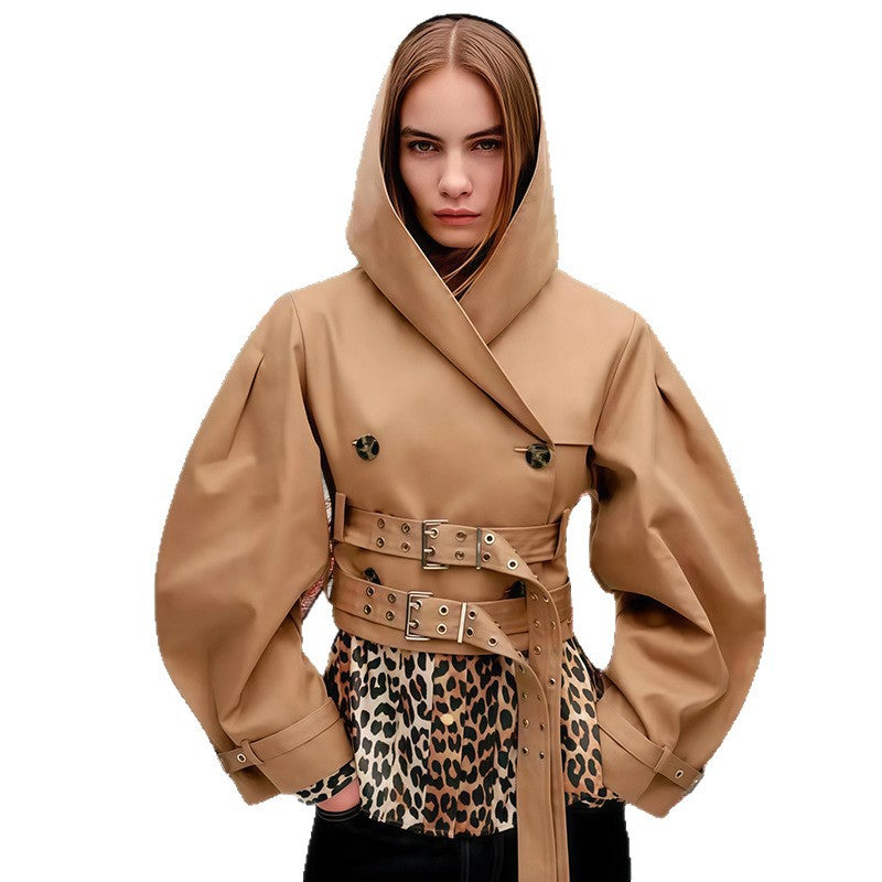 Khaki-Hoodiejacke
