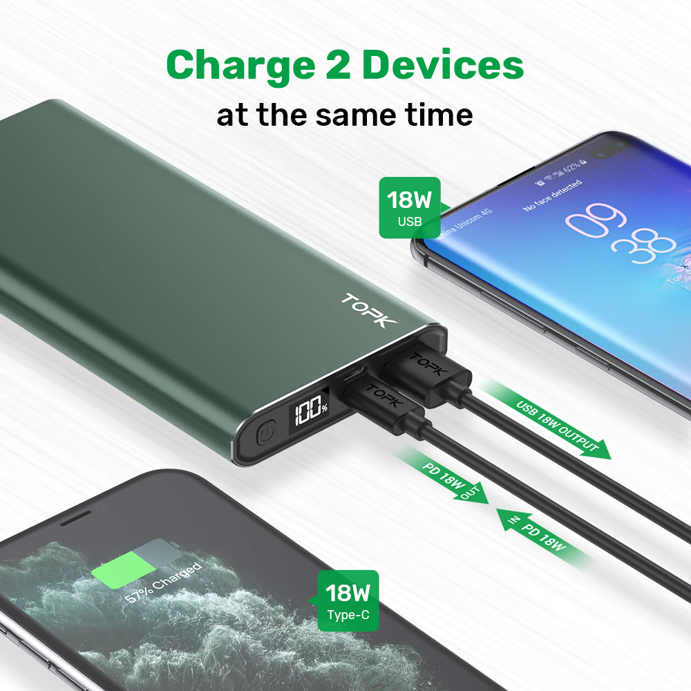 Powerbank mit Digitalanzeige, 10'000 mAh