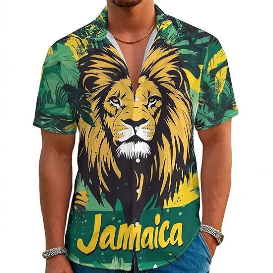 Revers-Shirt mit Digitaldruck abstrakt