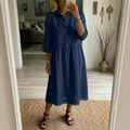 Elegant & Casual Dreiviertelarm Damenhemddress