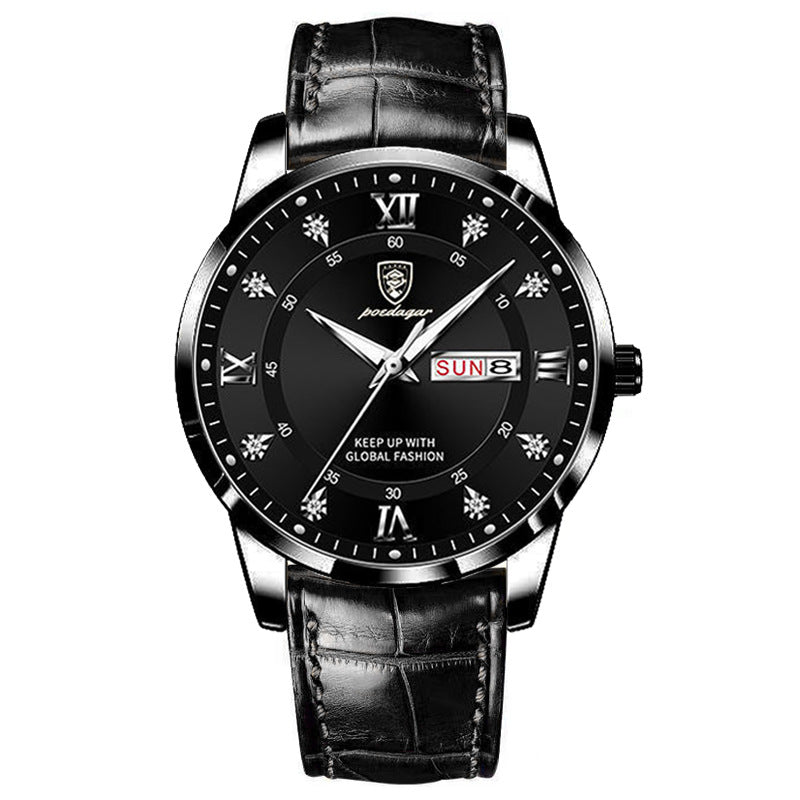 Herren Quarzuhr, ultraflach