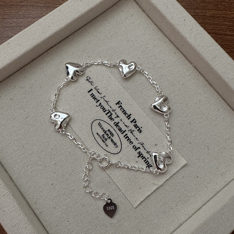 S925 Silber Armband mit strukturiertem Herz – Bild 6 | LuxeStyle