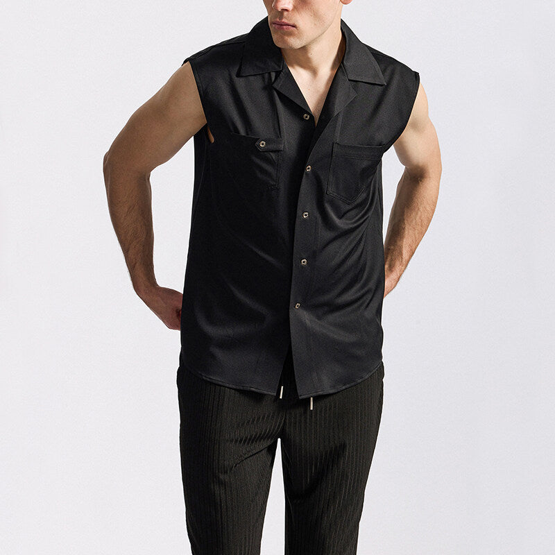 Herren Ärmelloses Revers-Shirt – Bild 2 | LuxeStyle
