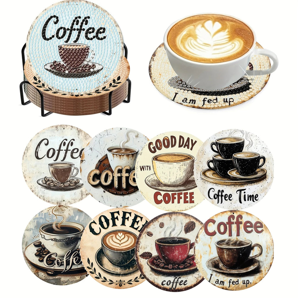 DIY-Kaffeemuster-Diamant-Kunst Untersetzer