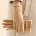 Warme Fleece-gefütterte Handschuhe mit Schleife – Bild 1 | LuxeStyle