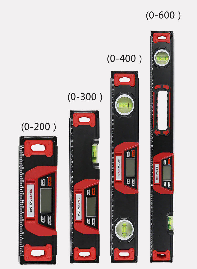 Digitales Wasserwaage-Messgerät 0-200 mm rot | LuxeStyle