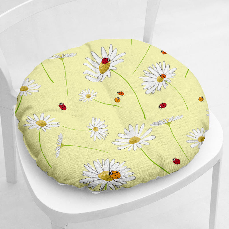 Sitzkissen Daisy aus Baumwoll-Leinen
