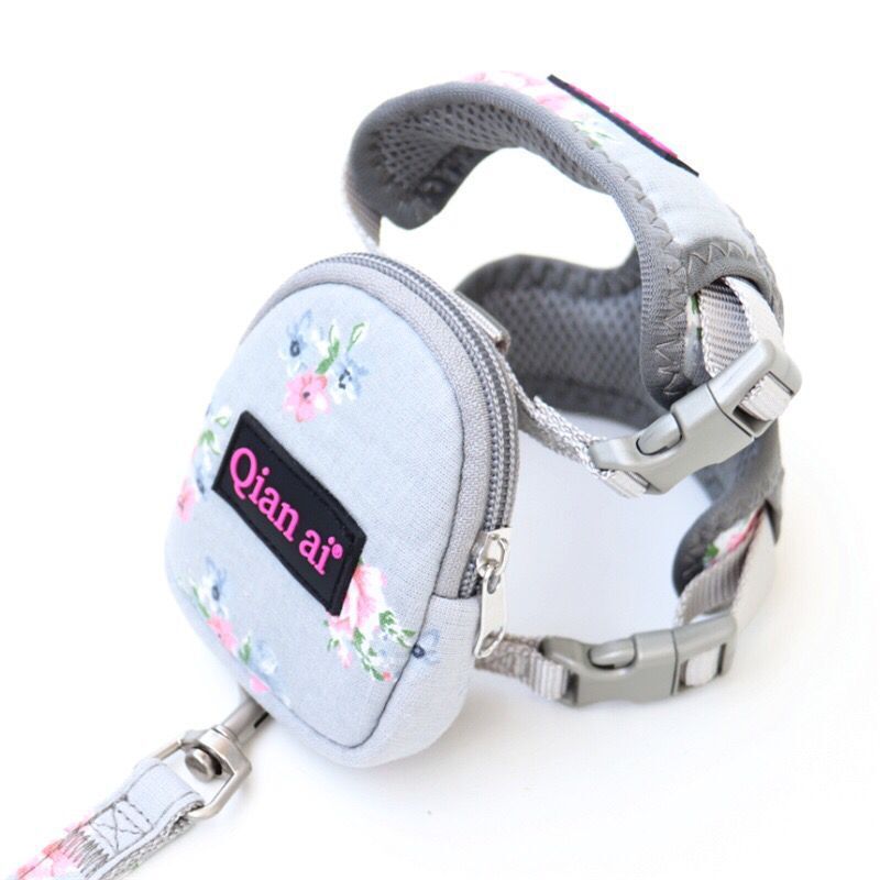 Hundeharnisch mit Zugseil – rosa/ grau/ himmelblau – Bild 2 | LuxeStyle