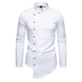 Herren Langarmhemd mit Stehkragen und asymmetrischem Saum – Bild 8 | LuxeStyle