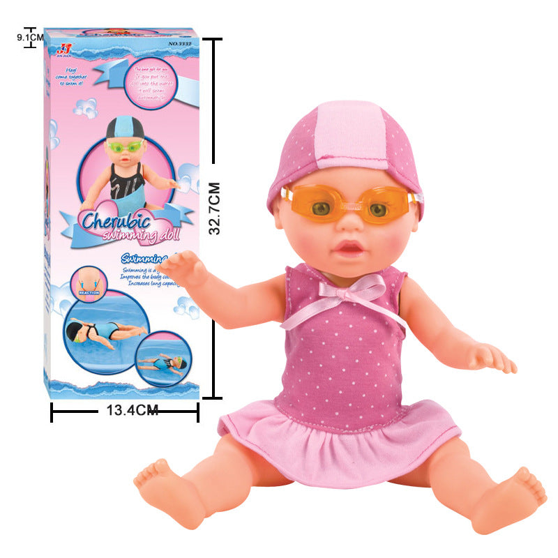 Schwimmende Badepuppe mit Zubehör