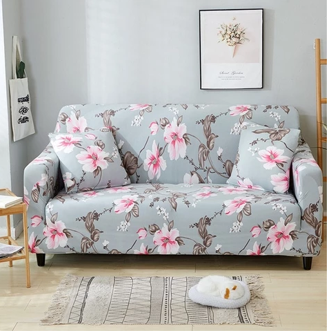 Elastischer Sofa-Bezug mit Pflanzenmuster – Bild 7 | LuxeStyle