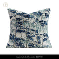 Blaues Tufted Jacquard Kissen