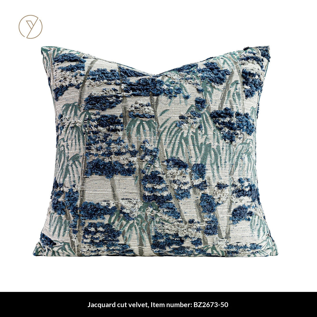 Blaues Tufted Jacquard Kissen – Bild 1 | LuxeStyle