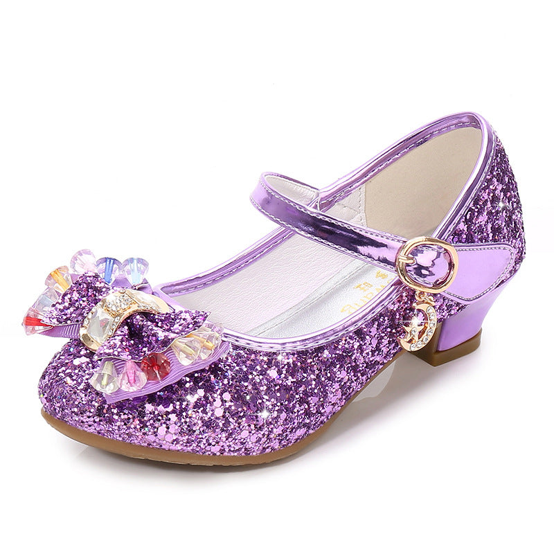 Mädchen Prinzessin Leder Schuhe mit Kristall & Schleife – Bild 3 | LuxeStyle