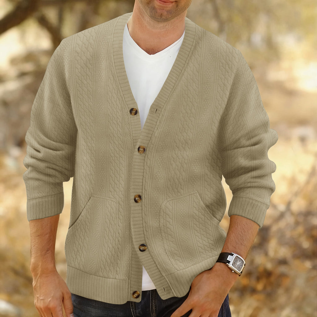 Retro Jacquard Cardigan für Herren