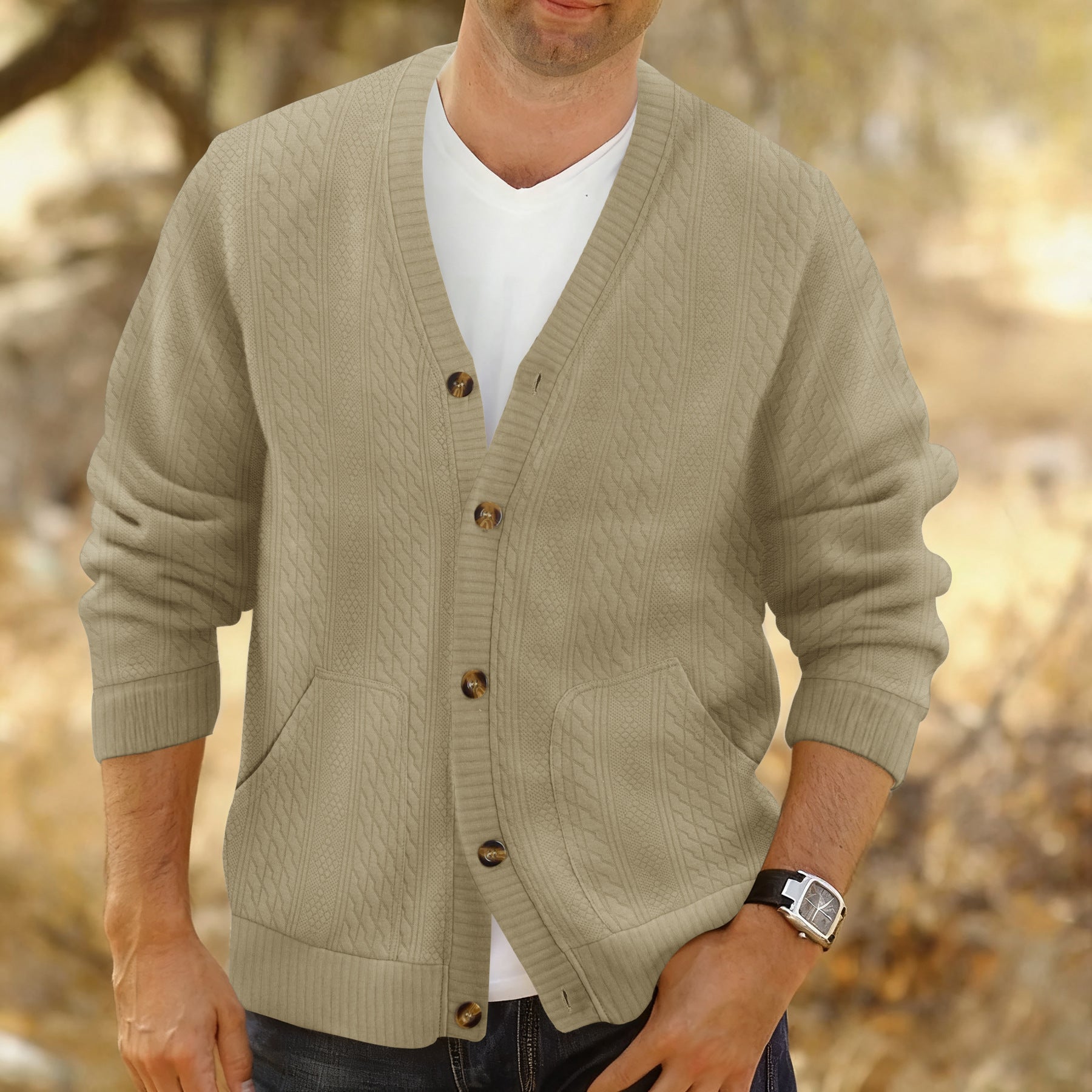 Retro-Strickjacke mit Knopfleiste