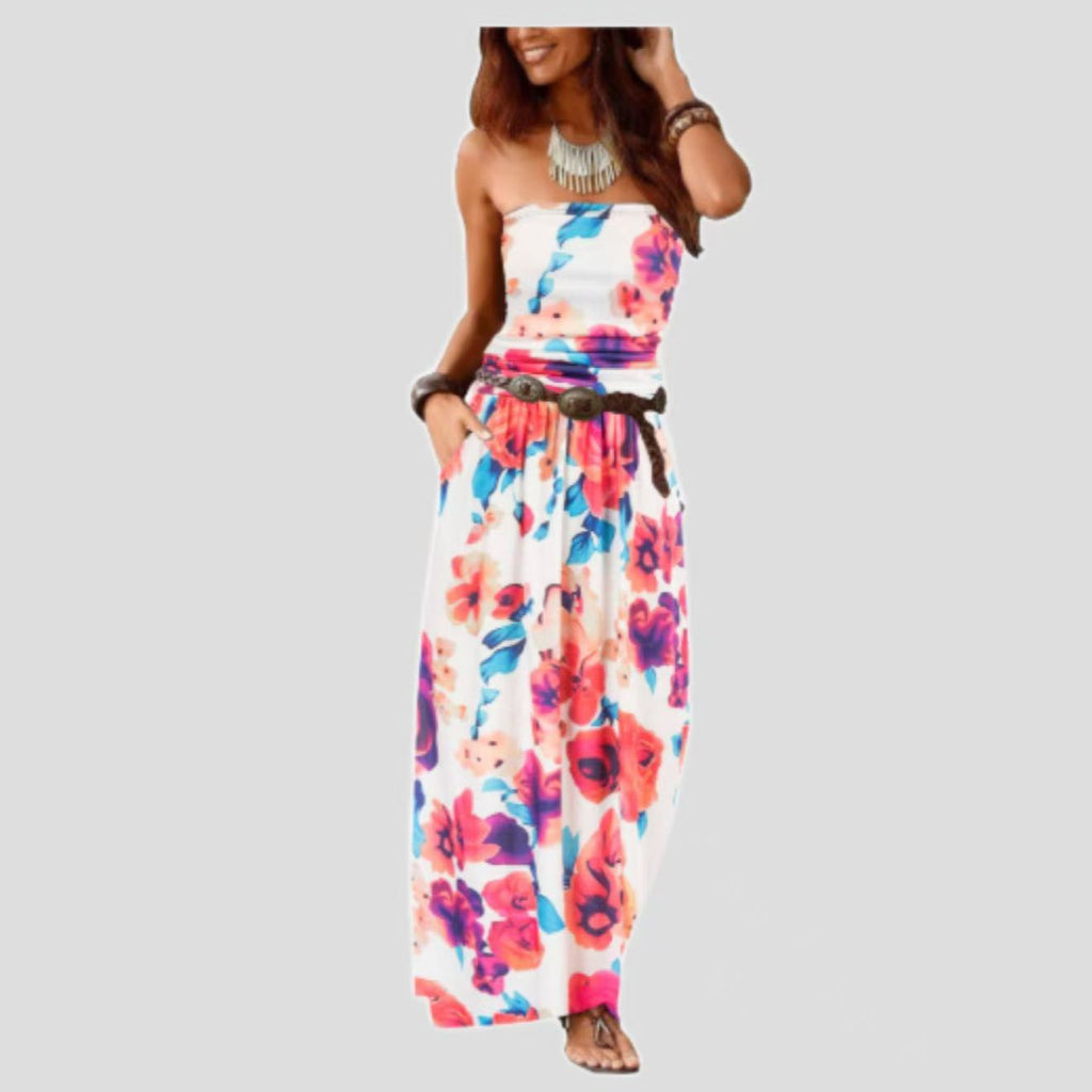 Damen trägerloses Off-Shoulder Maxikleid – Bild 3 | LuxeStyle
