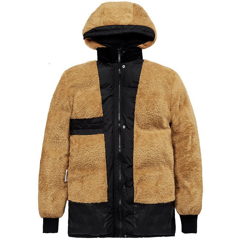 Gefütterte Winterjacke für Herren mit Kapuze