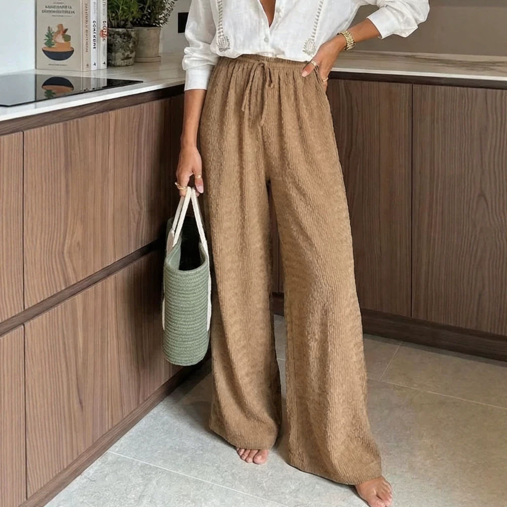 Corduroy Loose-Fit Hose mit elastischem Bund