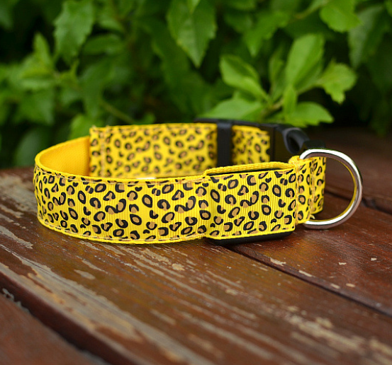 LED-Halsband für Hunde – Leopard-Muster