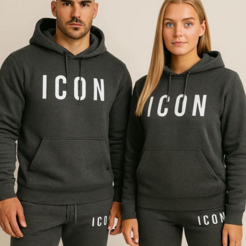 Sportliches Fleece-Set mit Letter-Print