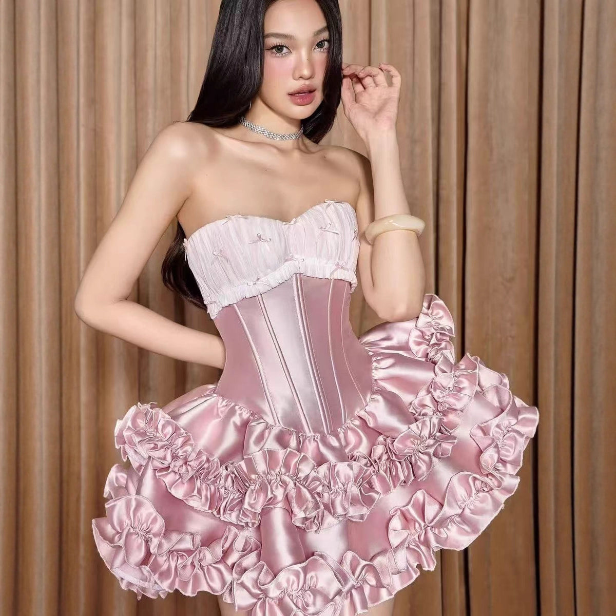 Puffrock-Kleid mit Schleife – Bild 7 | LuxeStyle