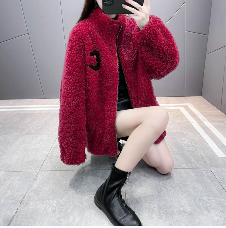 Kurzer Wende-Shearling-Mantel für Damen