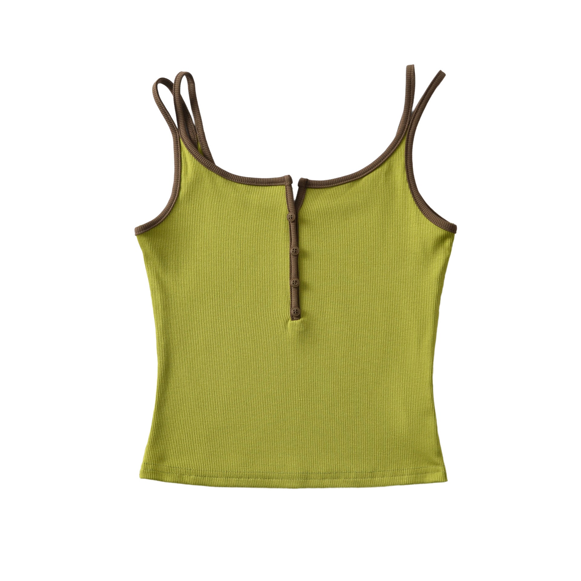 U-Boot-Neck Camisole mit Kontrastträgern