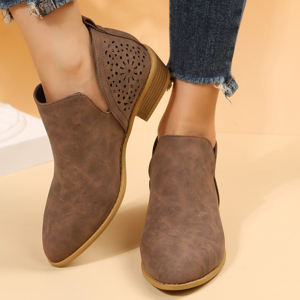 Frauen Martin Stiefel mit niedrigem Absatz