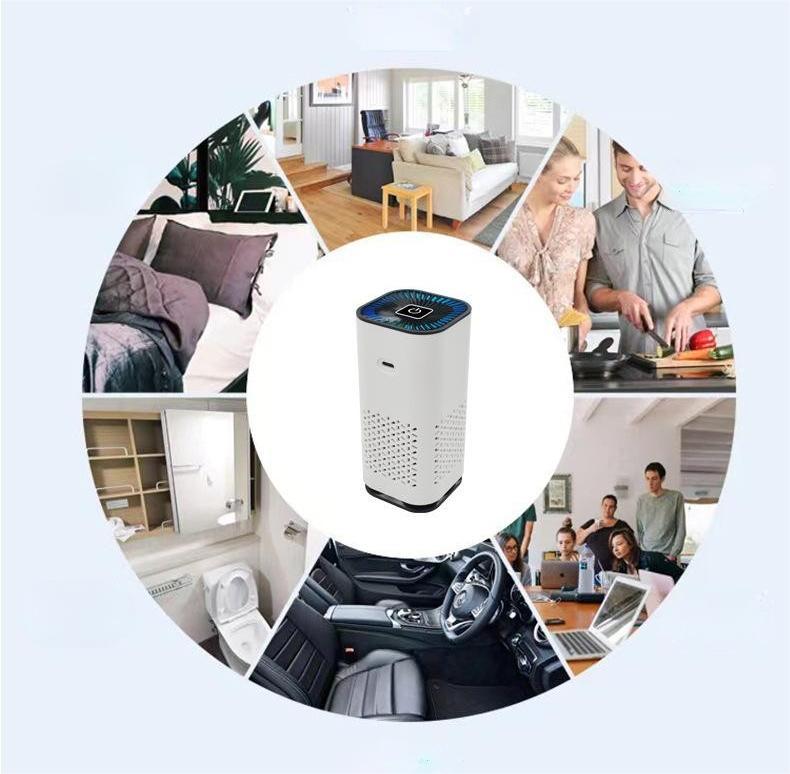 Portabler Luftreiniger mit Negativionen-Generator für Auto und Zuhause