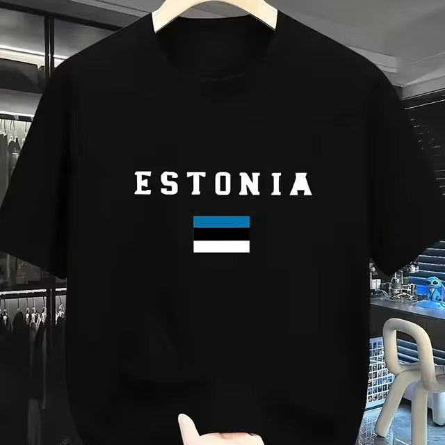 Gedrucktes Weitgeschnittenes Leichtes Kurzarmshirt