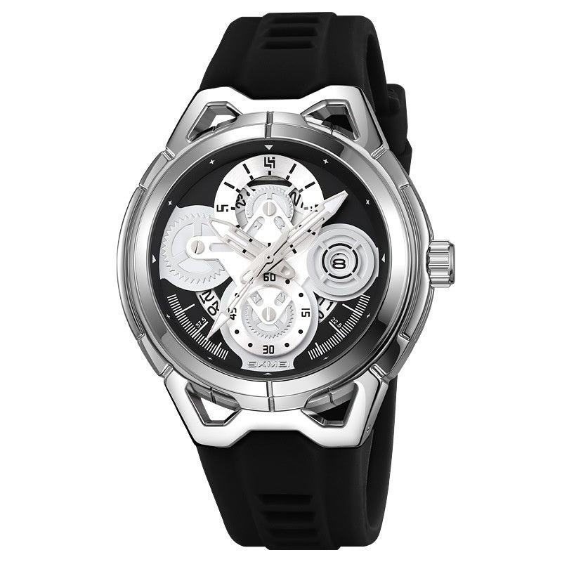 Silber-Case Uhr mit orangefarbenem Armband – Bild 9 | LuxeStyle