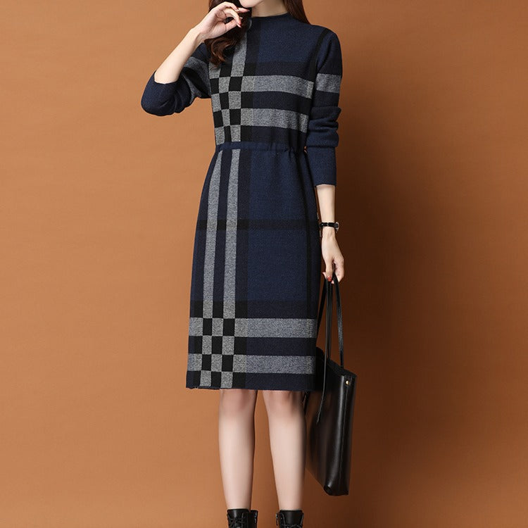 Strickkleid knielang mit langen Ärmeln – Bild 7 | LuxeStyle