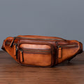 Retro-Brusttasche aus Rindsleder