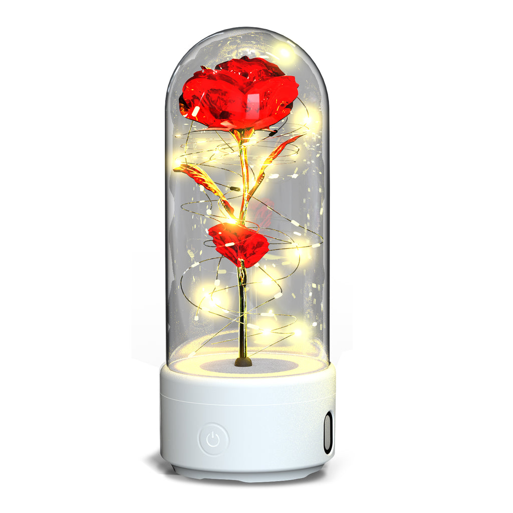 LED Rose mit Bluetooth-Speaker im Glas
