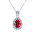 LuxeStyle Edelstein-Halskette «Rubin & Smaragd» · 925 Silber Doppel-Halo – Bild 7 – LuxeStyle Schweiz