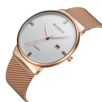 Ultraflache Herrenuhr mit Milanaise-Armband – Bild 4 | LuxeStyle