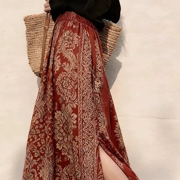 Sommerliches A-Linien Midikleid mit Schlitz