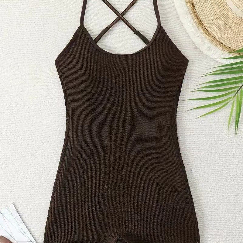 Damen Neckholder-Badeanzug mit Rückenausschnitt