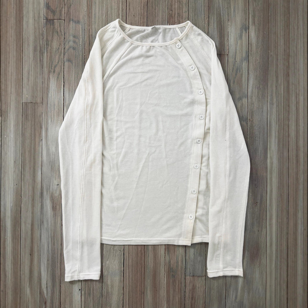 Langarm-Shirt mit Rundhals und Knopfleiste