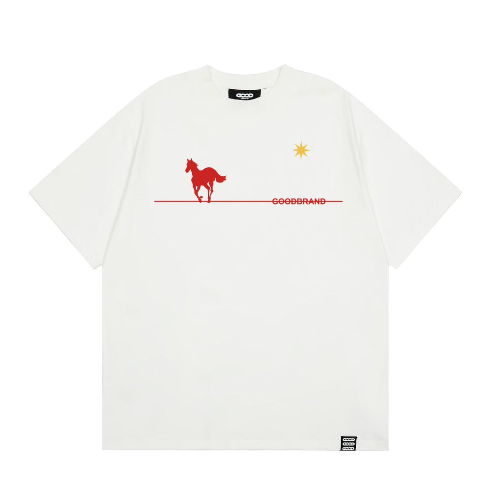 Warhorse Print Freizeit-T-Shirt