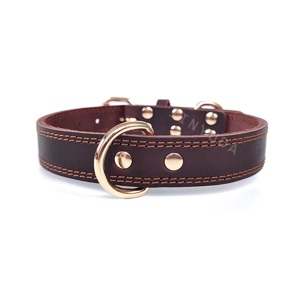 Lederhalsband mit doppelten D-Ringen