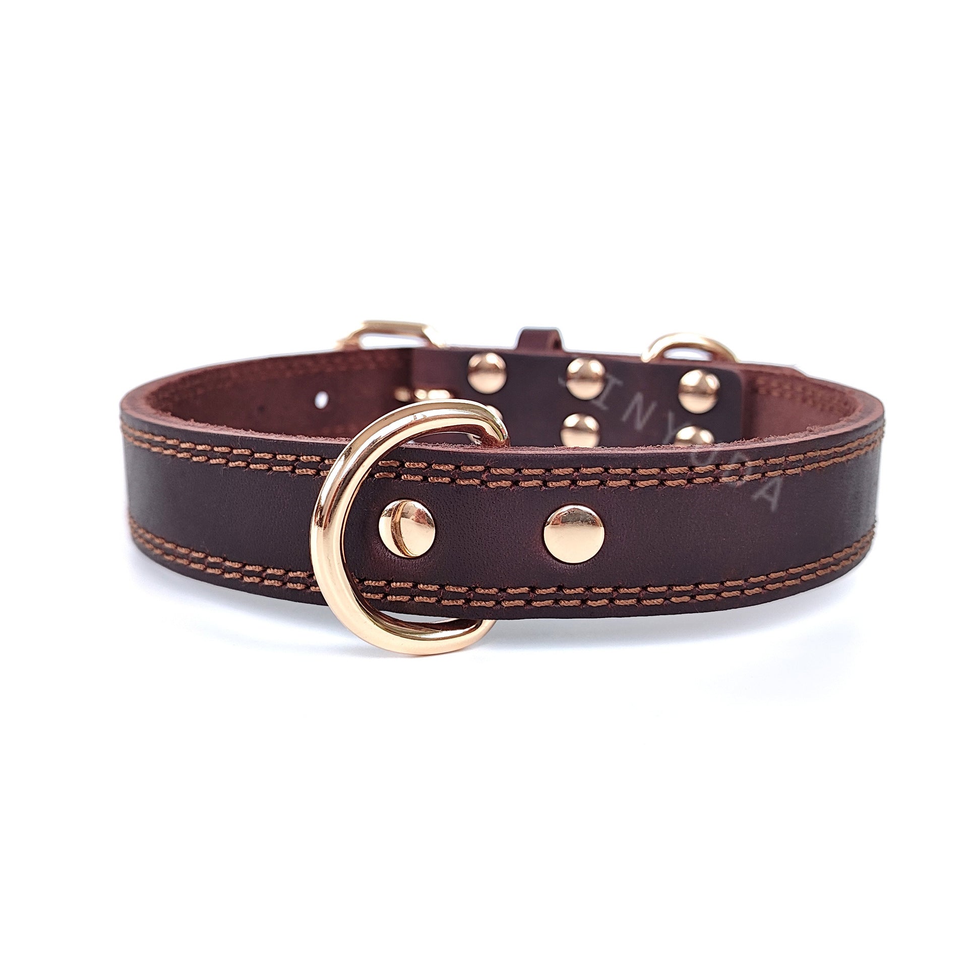 Lederhalsband mit doppelten D-Ringen
