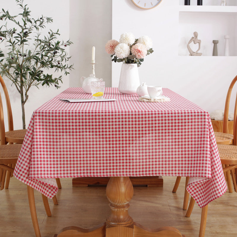 Tischdecke aus Polyester-Baumwolle mit Karomuster