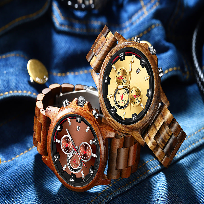 Männliche Holz-Uhr mit Quarzwerk – Bild 3 | LuxeStyle