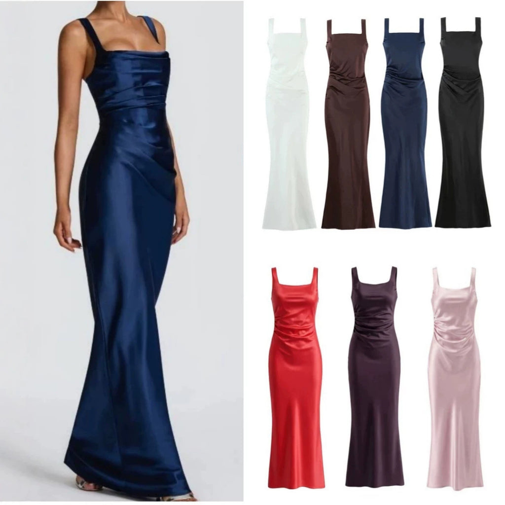 Elegantes langes Kleid mit Spaghettiträgern – Bild 4 | LuxeStyle