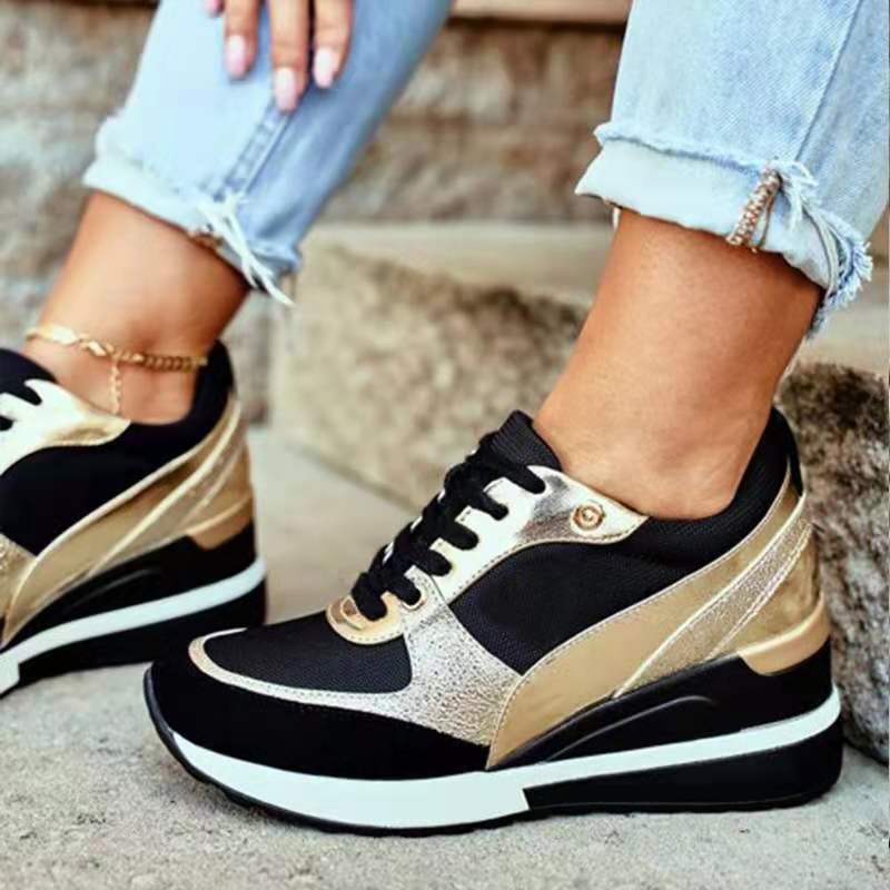 Damen Plateau-Sneakers mit Pailletten