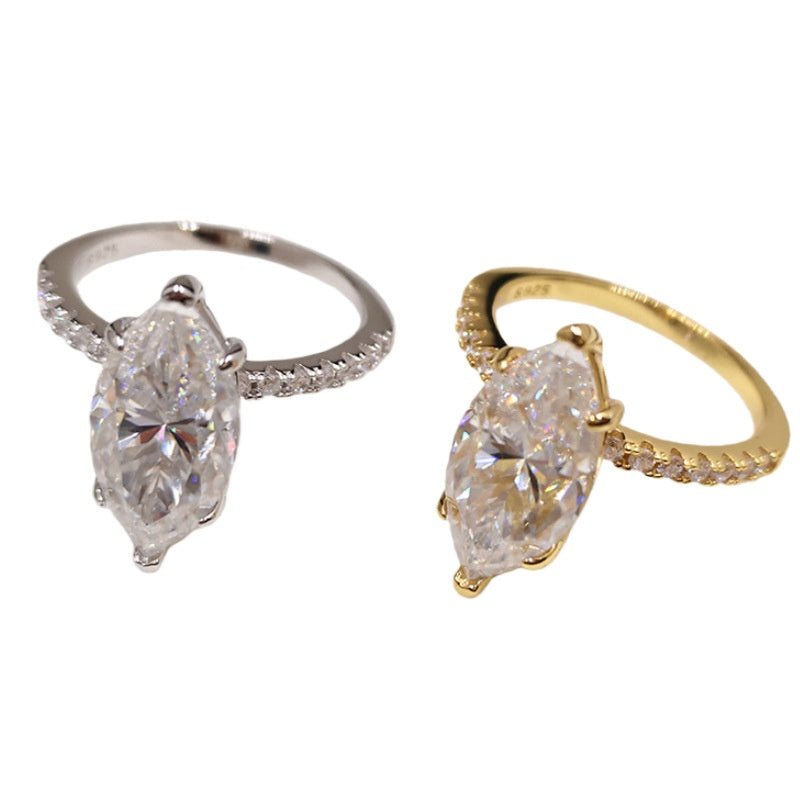 Moissanit-Ring «Marquise» 4 ct · 925 Sterling-Silber