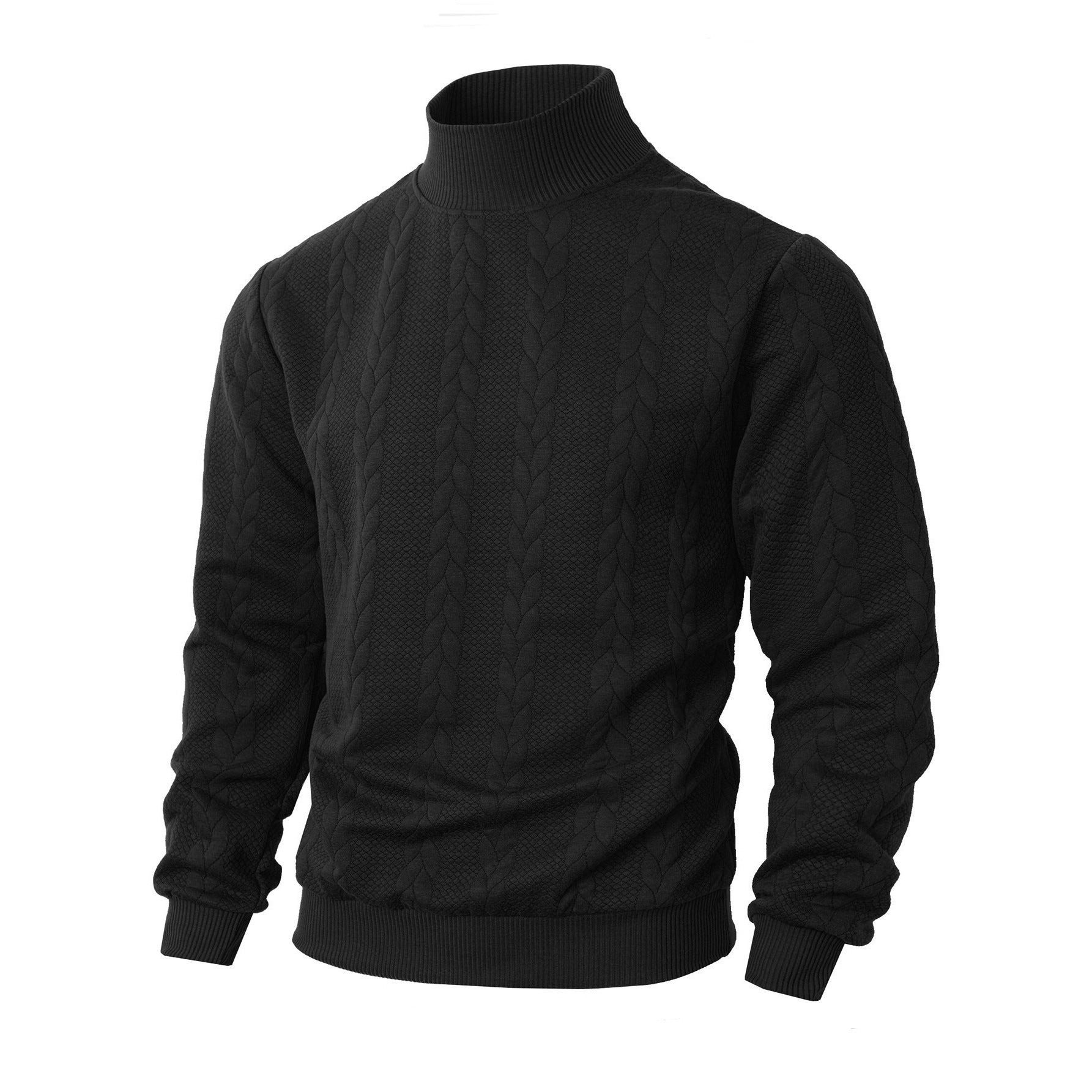 Herren Jacquard Rollkragenpullover