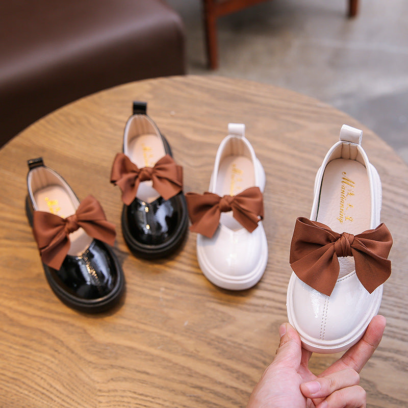 Mädchen Leder-Ballerinas mit Schleife – Bild 2 | LuxeStyle
